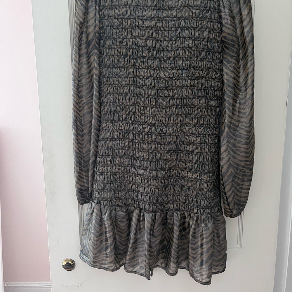 Taupe and brown dress
